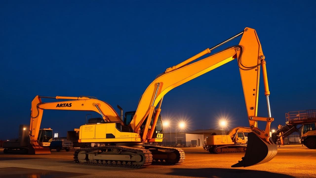 Excavator and machinery at an Australian equipment yard funded with equipment finance